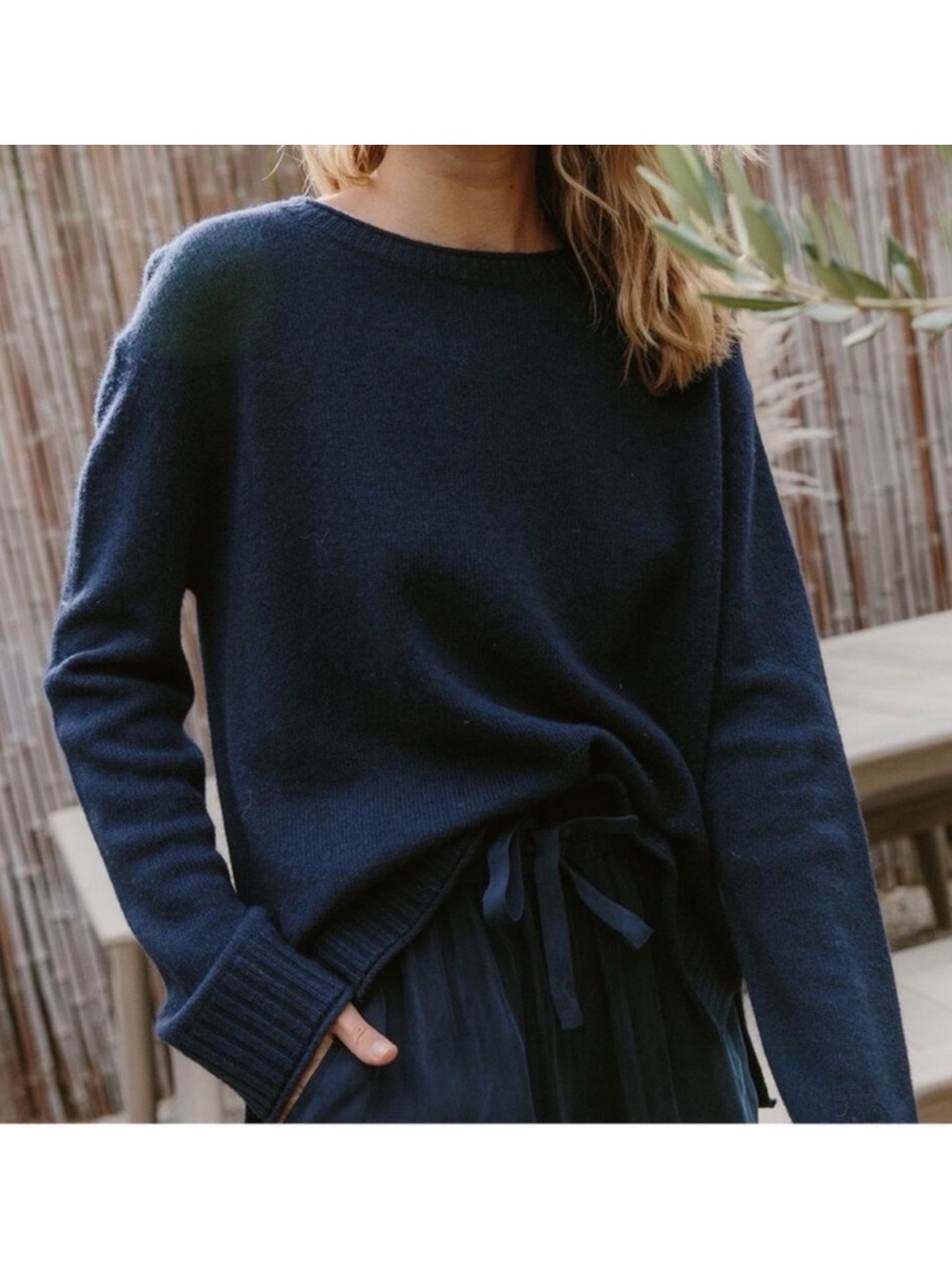 Jenni Kayne Cashmere Everyday Sweater Navy Medium